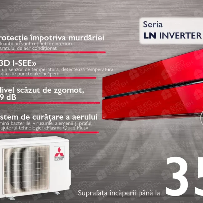 Conditioner EXTRA PREMIUM Mitsubishi Electric MSZ-LN35VG2RMUZ-LN35VG2 (roșu-rubin)