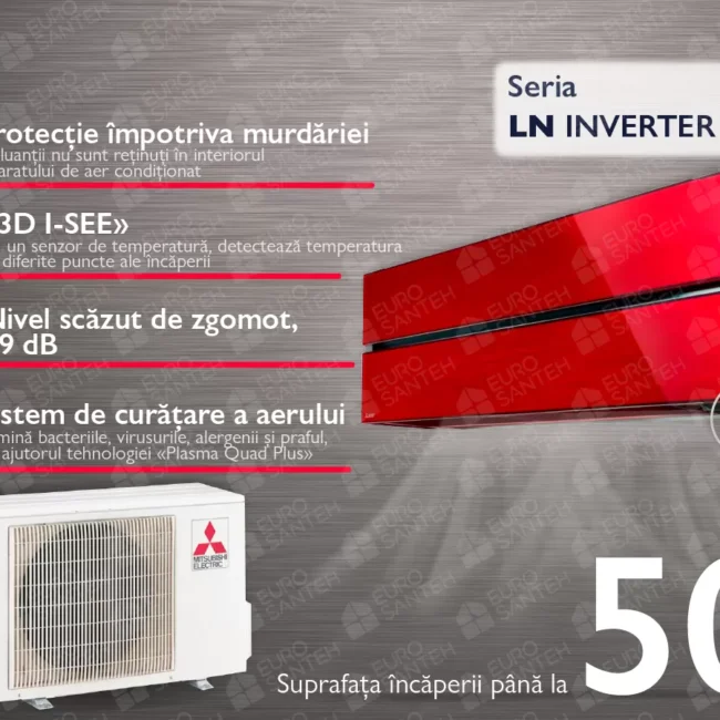 Conditioner EXTRA PREMIUM Mitsubishi Electric MSZ-LN50VG2RMUZ-LN50VG2 (roșu-rubin)