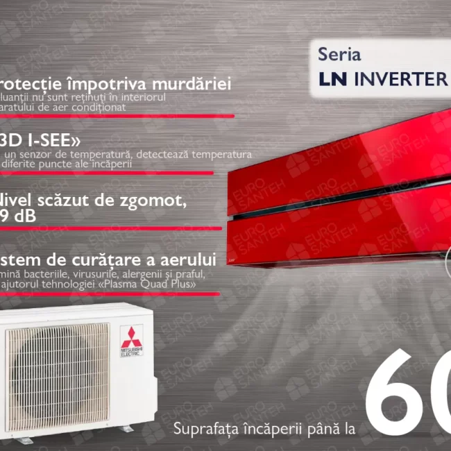 Conditioner EXTRA PREMIUM Mitsubishi Electric MSZ-LN60VG2RMUZ-LN60VG2 (roșu-rubin)